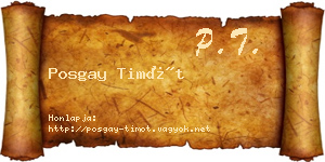 Posgay Timót névjegykártya